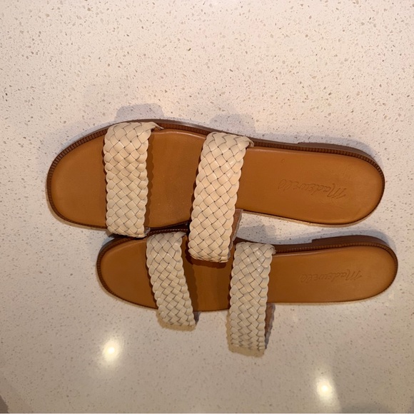 Madewell Woven Slide Sandals Women 7.5 Cream Braided  Spring Time Summer Classic - Picture 3 of 5